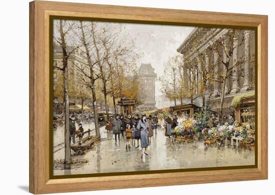 Paris Street in Autumn-Eugene Galien-Laloue-Framed Premier Image Canvas