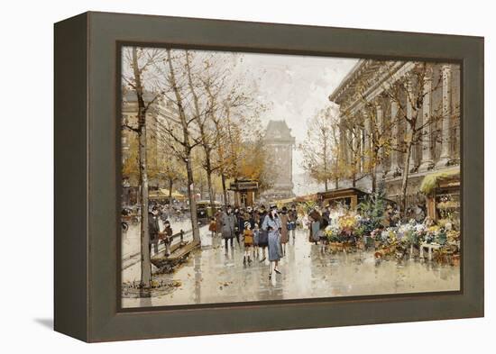 Paris Street in Autumn-Eugene Galien-Laloue-Framed Premier Image Canvas