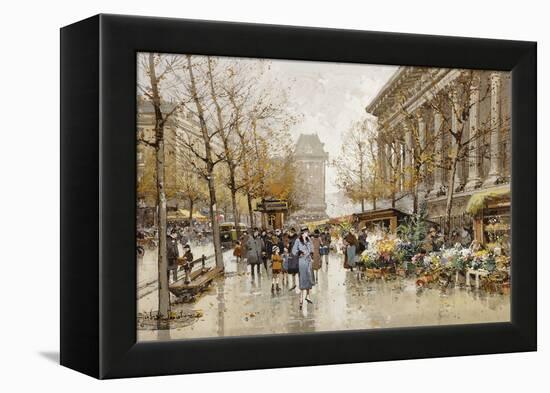 Paris Street in Autumn-Eugene Galien-Laloue-Framed Premier Image Canvas