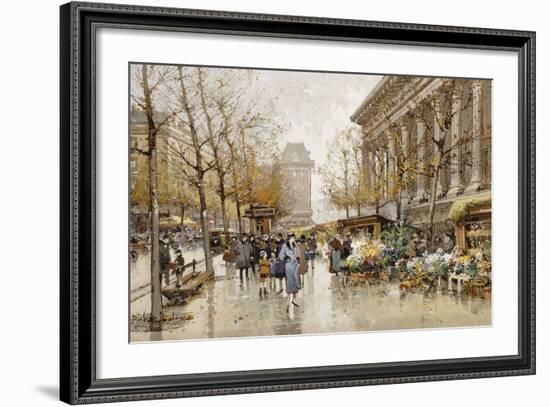 Paris Street in Autumn-Eugene Galien-Laloue-Framed Giclee Print