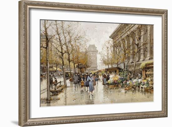 Paris Street in Autumn-Eugene Galien-Laloue-Framed Giclee Print