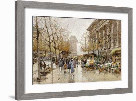 Paris Street in Autumn-Eugene Galien-Laloue-Framed Giclee Print