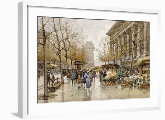 Paris Street in Autumn-Eugene Galien-Laloue-Framed Giclee Print