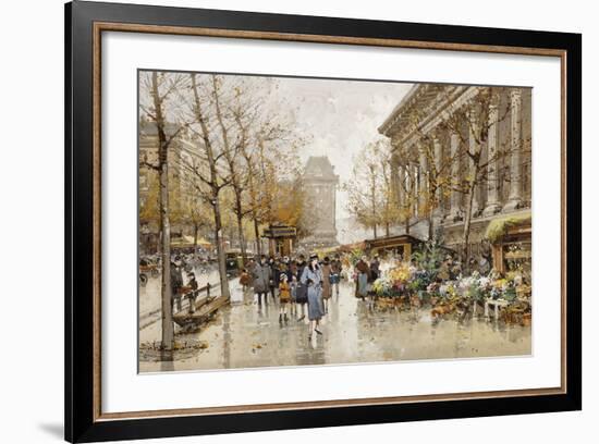 Paris Street in Autumn-Eugene Galien-Laloue-Framed Giclee Print