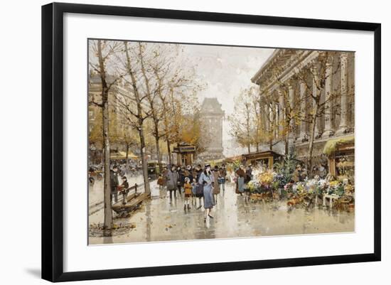 Paris Street in Autumn-Eugene Galien-Laloue-Framed Giclee Print