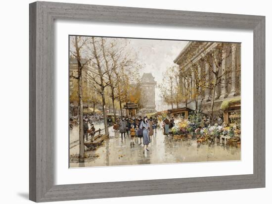 Paris Street in Autumn-Eugene Galien-Laloue-Framed Giclee Print