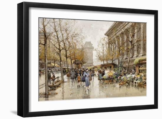 Paris Street in Autumn-Eugene Galien-Laloue-Framed Giclee Print