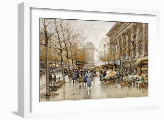 Paris Street in Autumn-Eugene Galien-Laloue-Framed Giclee Print