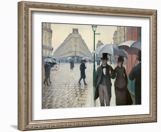 Paris Street in Rainy Weather (Paris, Rainy Day) by Gustave Caillebotte-null-Framed Giclee Print