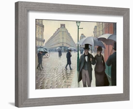 Paris Street in Rainy Weather (Paris, Rainy Day) by Gustave Caillebotte-null-Framed Giclee Print