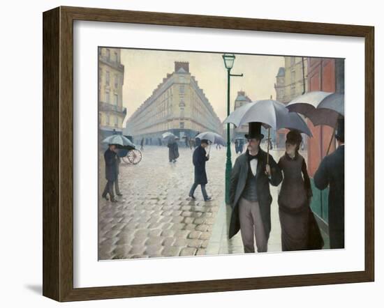 Paris Street in Rainy Weather (Paris, Rainy Day) by Gustave Caillebotte-null-Framed Giclee Print