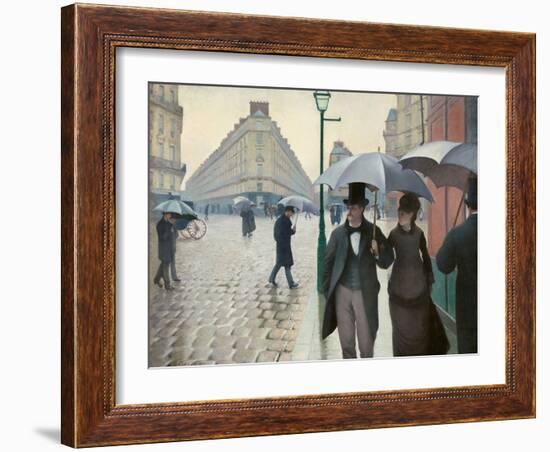 Paris Street in Rainy Weather (Paris, Rainy Day) by Gustave Caillebotte-null-Framed Giclee Print