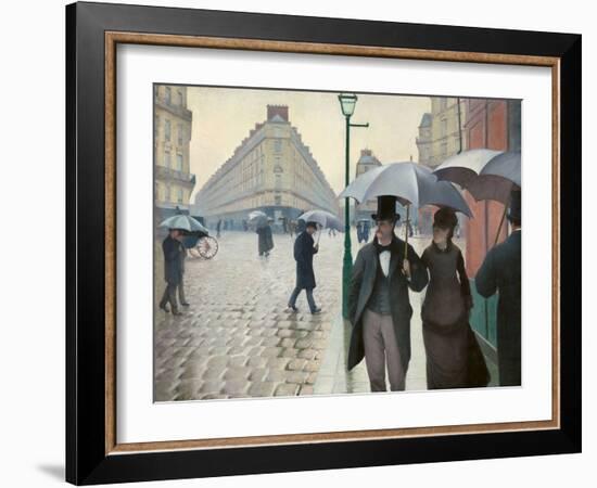 Paris Street in Rainy Weather (Paris, Rainy Day) by Gustave Caillebotte-null-Framed Giclee Print