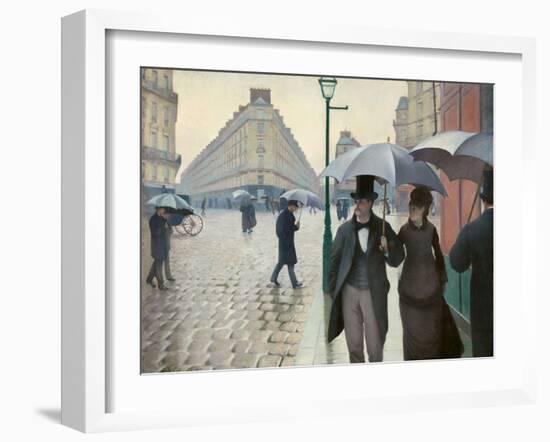 Paris Street in Rainy Weather (Paris, Rainy Day) by Gustave Caillebotte-null-Framed Giclee Print