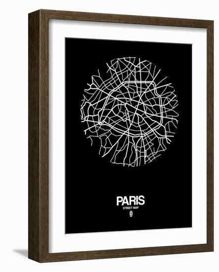 Paris Street Map Black-NaxArt-Framed Art Print