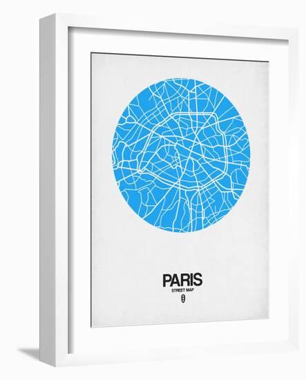 Paris Street Map Blue-NaxArt-Framed Art Print