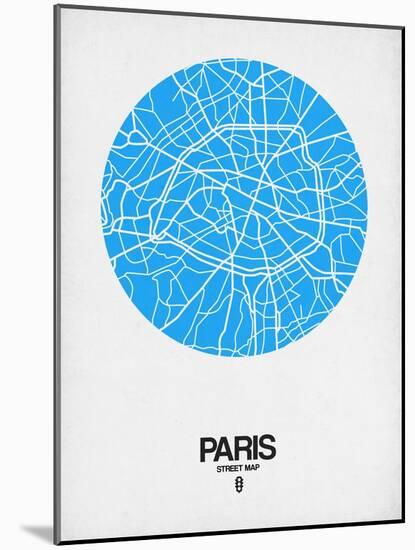 Paris Street Map Blue-NaxArt-Mounted Art Print