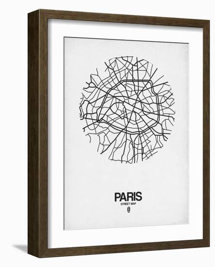 Paris Street Map White-NaxArt-Framed Art Print