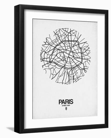 Paris Street Map White-NaxArt-Framed Art Print