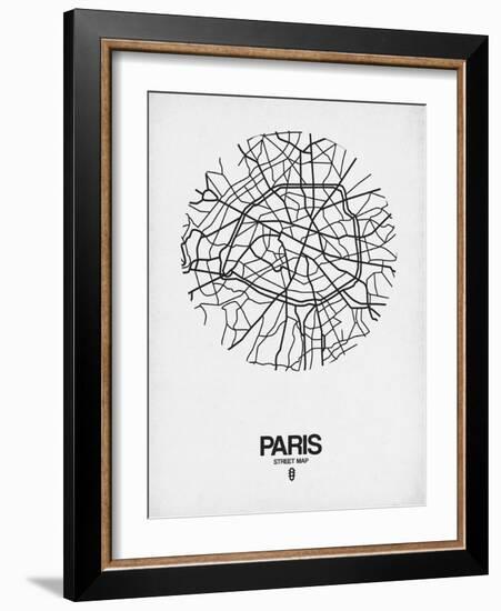 Paris Street Map White-NaxArt-Framed Art Print