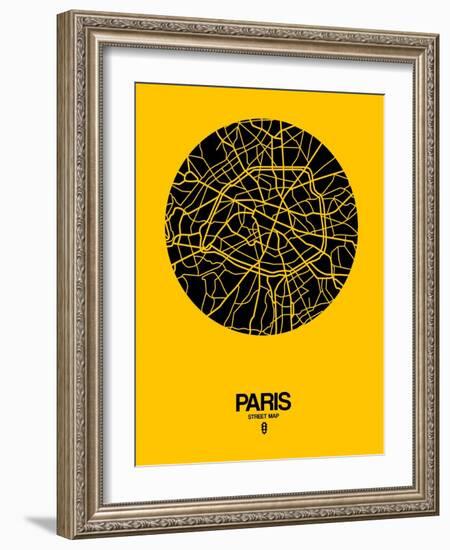Paris Street Map Yellow-null-Framed Art Print