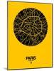 Paris Street Map Yellow-null-Mounted Art Print