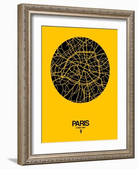 Paris Street Map Yellow-NaxArt-Framed Art Print