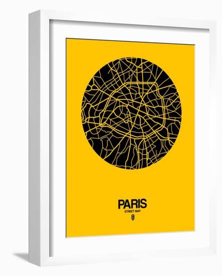 Paris Street Map Yellow-NaxArt-Framed Art Print