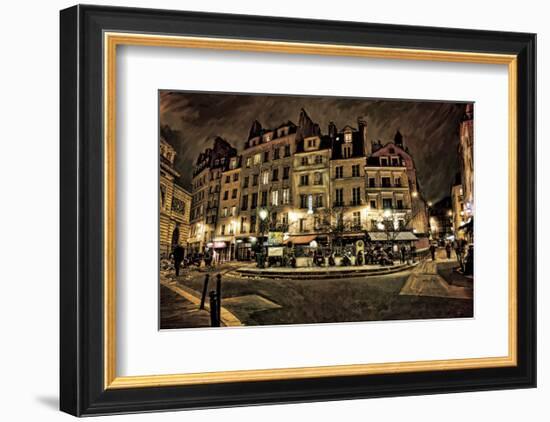 Paris Street Night-Dawne Polis-Framed Art Print