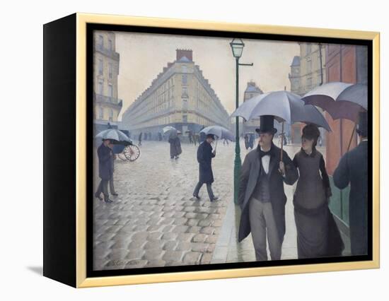 Paris Street; Rainy Day, 1877-Gustave Caillebotte-Framed Premier Image Canvas