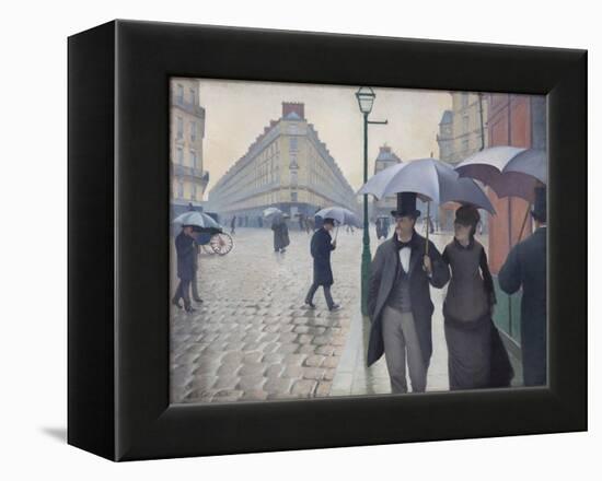 Paris Street; Rainy Day, 1877-Gustave Caillebotte-Framed Premier Image Canvas