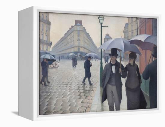 Paris Street; Rainy Day, 1877-Gustave Caillebotte-Framed Premier Image Canvas