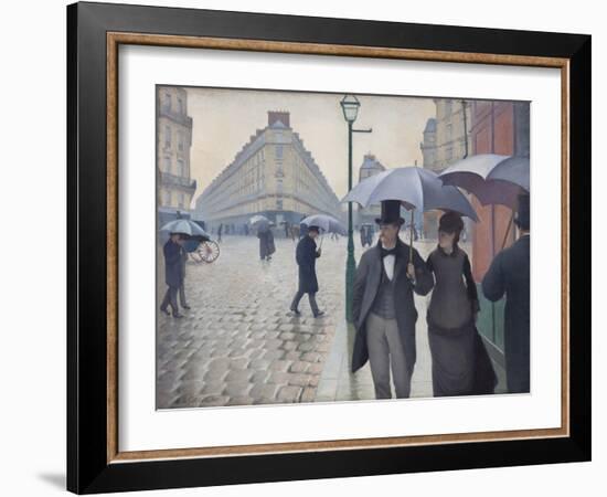 Paris Street; Rainy Day, 1877-Gustave Caillebotte-Framed Giclee Print