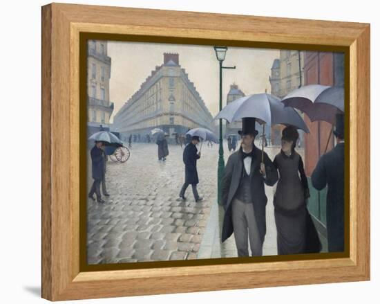 Paris Street, Rainy Day, 1877-Gustave Caillebotte-Framed Premier Image Canvas