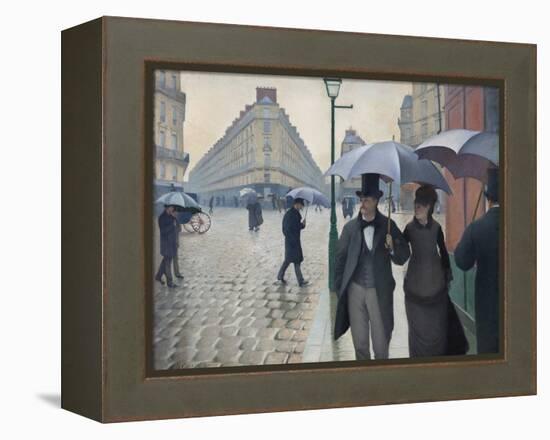 Paris Street, Rainy Day, 1877-Gustave Caillebotte-Framed Premier Image Canvas