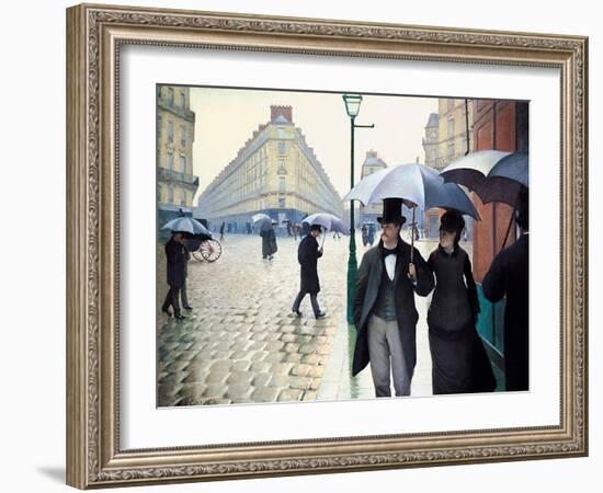 'Paris Street; Rainy Day', 1877-Gustave Caillebotte-Framed Giclee Print