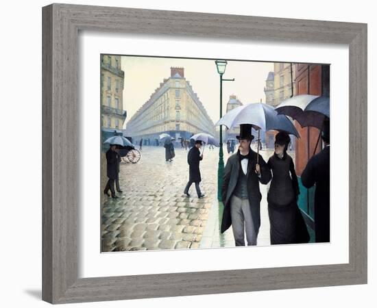 'Paris Street; Rainy Day', 1877-Gustave Caillebotte-Framed Giclee Print