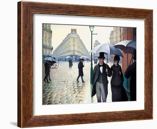 'Paris Street; Rainy Day', 1877-Gustave Caillebotte-Framed Giclee Print