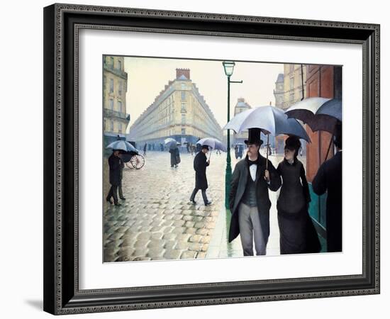 'Paris Street; Rainy Day', 1877-Gustave Caillebotte-Framed Giclee Print