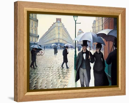 'Paris Street; Rainy Day', 1877-Gustave Caillebotte-Framed Premier Image Canvas