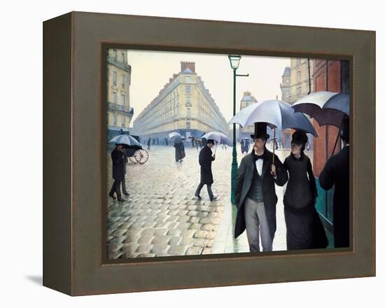 'Paris Street; Rainy Day', 1877-Gustave Caillebotte-Framed Premier Image Canvas