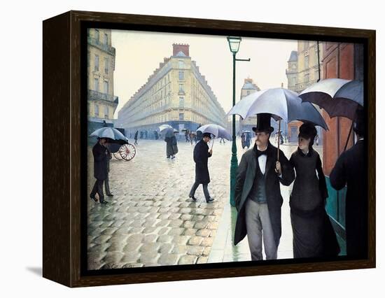 'Paris Street; Rainy Day', 1877-Gustave Caillebotte-Framed Premier Image Canvas