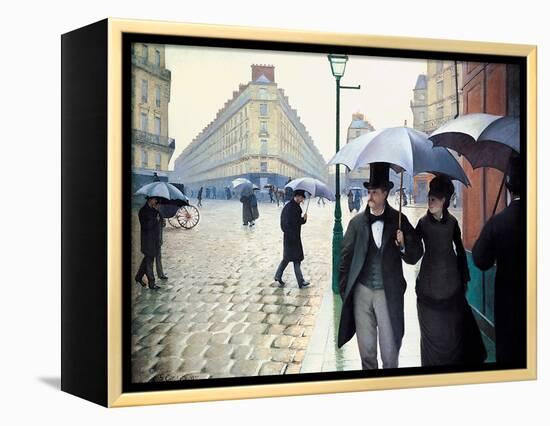 'Paris Street; Rainy Day', 1877-Gustave Caillebotte-Framed Premier Image Canvas