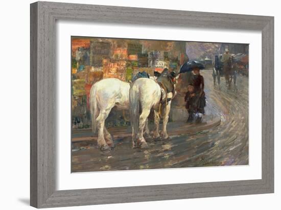 Paris Street Scene, C.1889-Childe Hassam-Framed Giclee Print