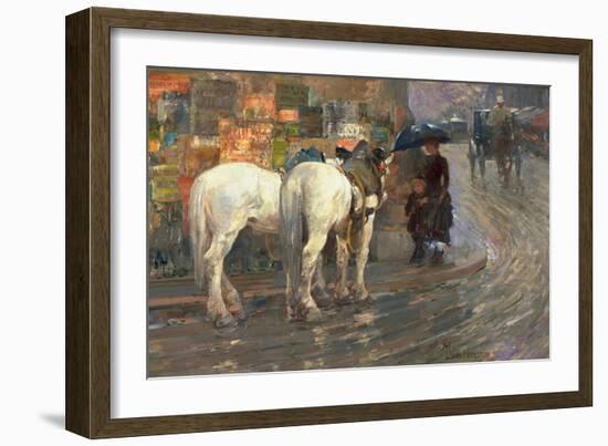 Paris Street Scene, C.1889-Childe Hassam-Framed Giclee Print