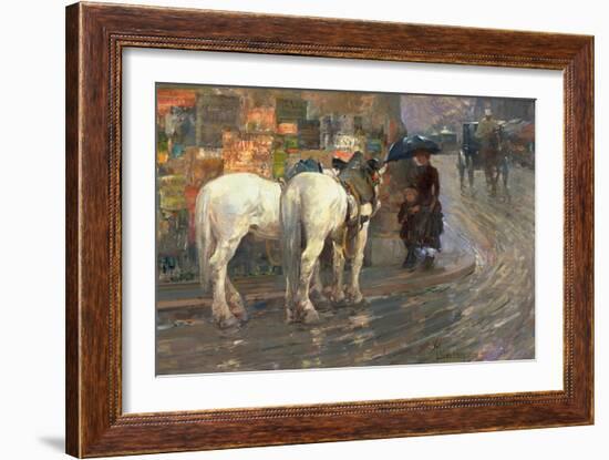 Paris Street Scene, C.1889-Childe Hassam-Framed Giclee Print