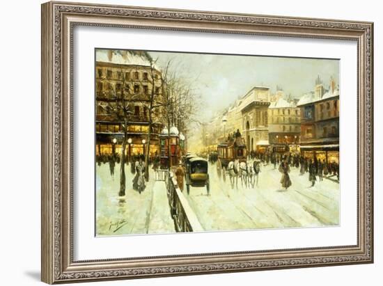 Paris Street Scene-Fausto Giusto-Framed Giclee Print