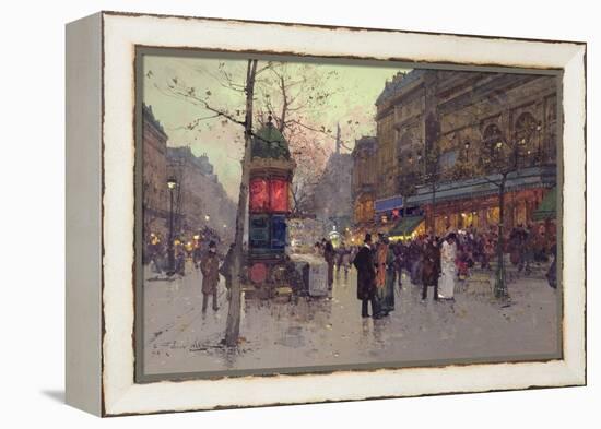 Paris Street Scene-Eugene Galien-Laloue-Framed Premier Image Canvas