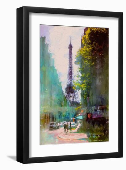 Paris Street-John Rivera-Framed Art Print