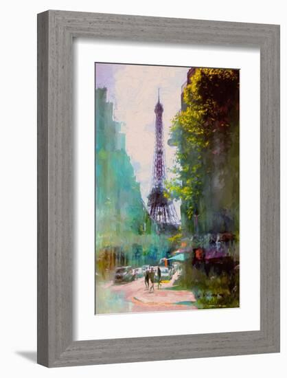 Paris Street-John Rivera-Framed Art Print